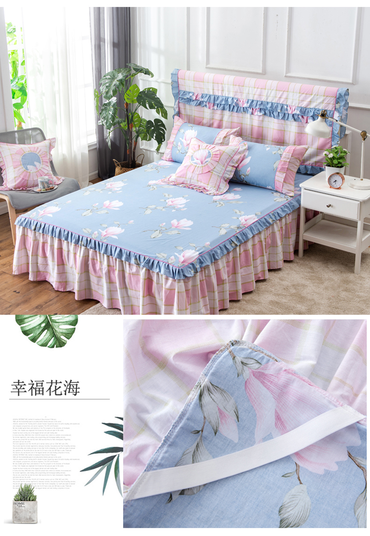 Bông giường váy bông Hàn Quốc một mảnh khăn trải giường 1,5 m 1,8 m nệm bảo vệ khăn trải giường trẻ - Váy Petti váy giường khách sạn