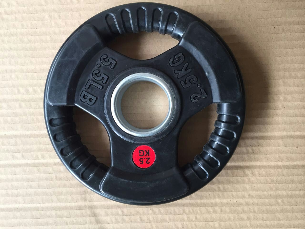 Environmentally friendly three-hole rubber-coated cast iron aperture 50 barbell plate Austrian bar three-hole hand-grabbed barbell personal training fitness supplies