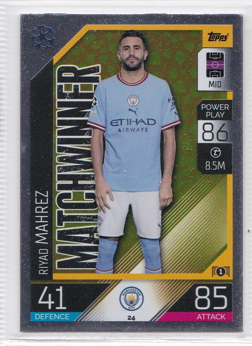 TOPPS 2022-23 UEFA Europa League Star Card 24 MW Manchester City Mahrez