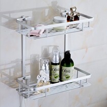 Bathroom Shower room Shower bath Double Square Toilet Bathroom towel rack Space aluminum square shelf