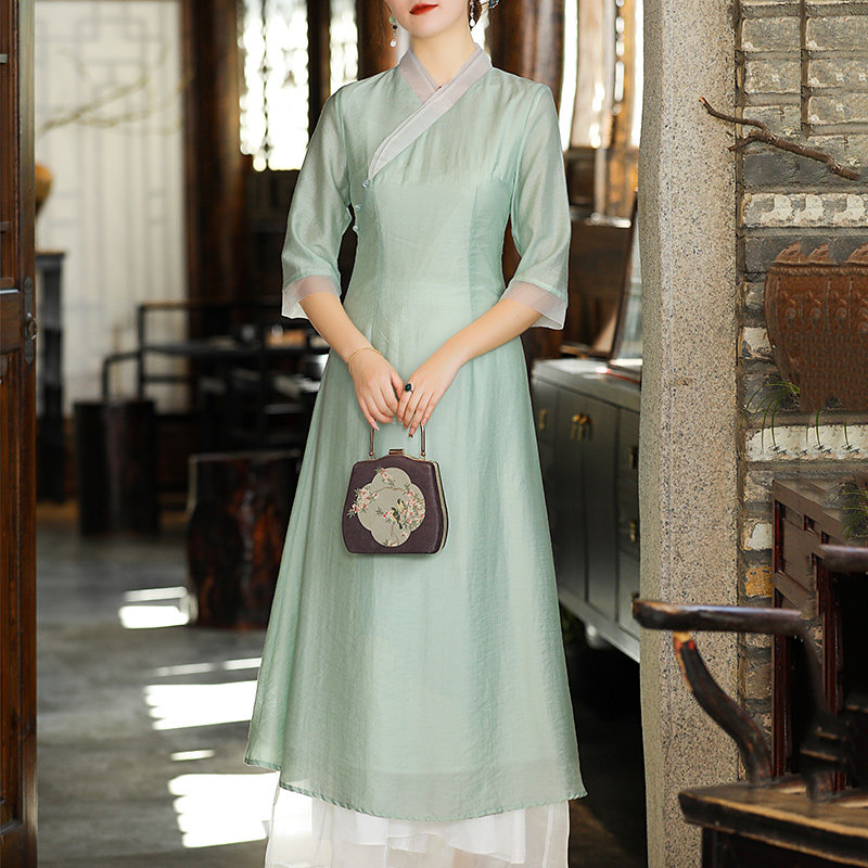 Improved Han Wear Summer Renaissance Chinese Fairy Gastronomy Meditation Zen Tea Clothing Cotton Sheet