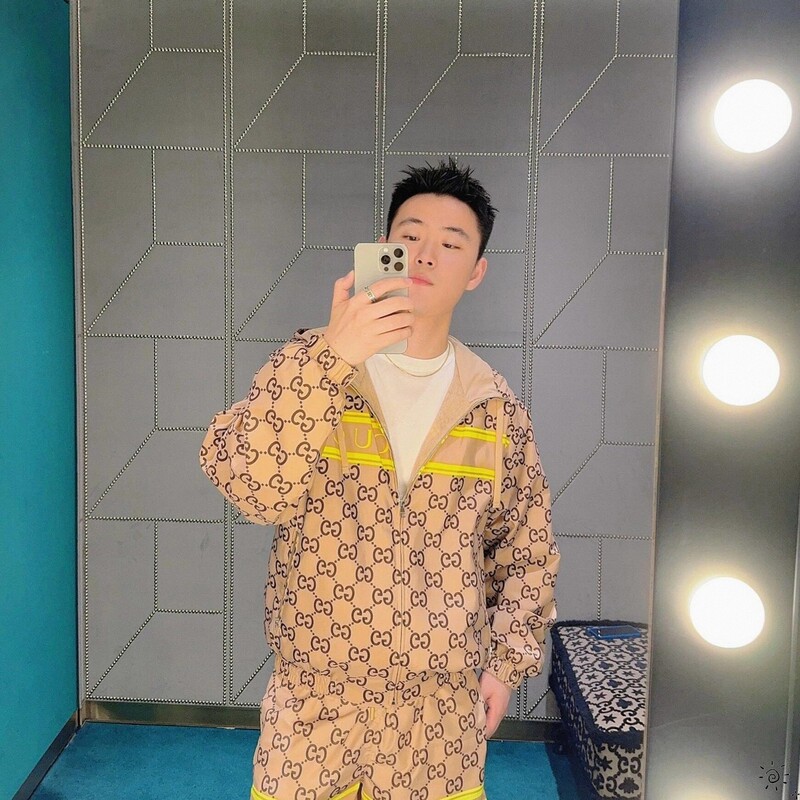 Gucci/Gucci New Model Jacket with Letter Logo on the Chest and Monogram Pattern, Elastic Cuffs, Unisex