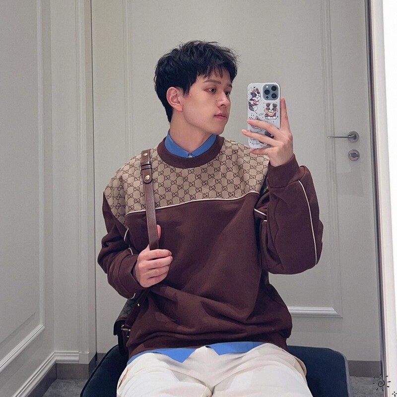 Gucci New Classic Monogram Double-G Interlocking Full-Print Letter Patchwork Color-Block Sweatshirt for Women and Men