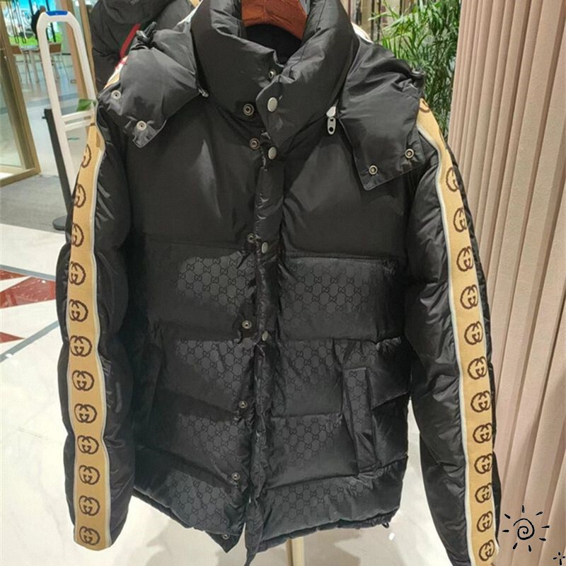 Gucci/Gucci New Style Side Color-Blocked Double g Letter Logo Tape down Jacket for Women and Men
