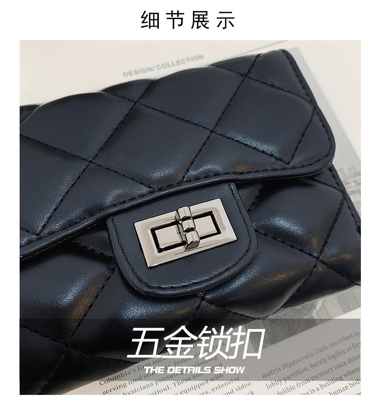 бумажник 钱包女2024新款时尚百搭韩版菱格短款手拿包三折多卡位可爱钱夹潮 29534