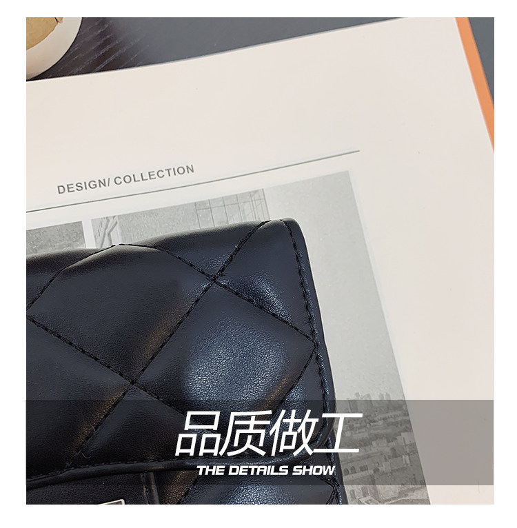 бумажник 钱包女2024新款时尚百搭韩版菱格短款手拿包三折多卡位可爱钱夹潮 29534