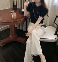 Zhao Baoni wears straight-leg casual pants womens autumn 2022 new high-waisted loose and thin all-match long pants
