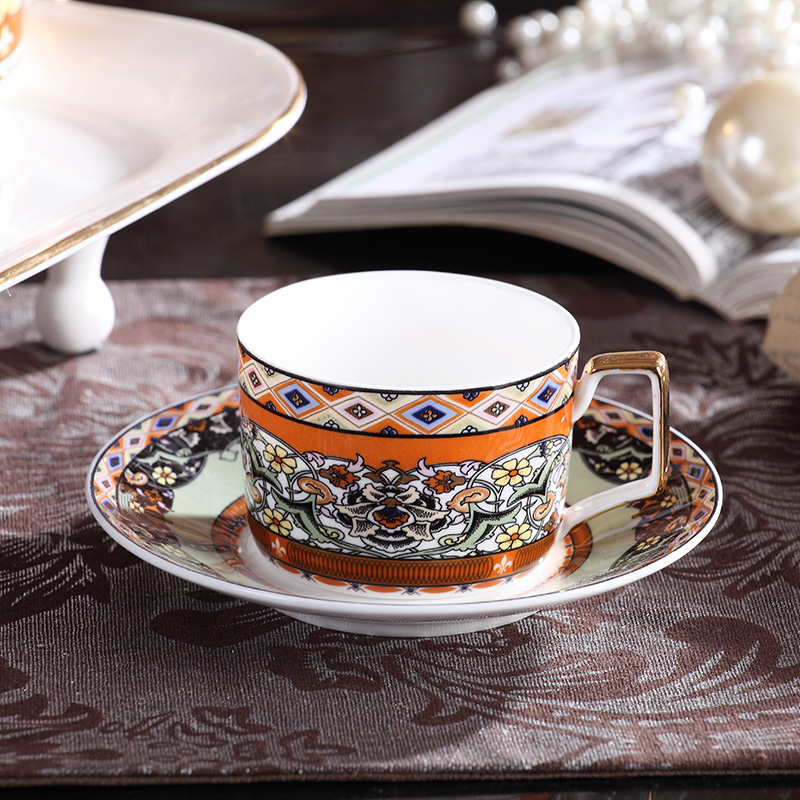 High-end bone china European tea cup coffee cup set home English afternoon tea cup set black tea cup small luxury