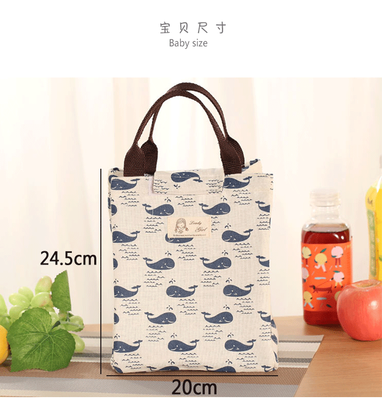 Canvas chống thấm túi cách nhiệt túi ăn trưa túi ăn trưa túi cotton và vải lanh vuông ăn trưa với túi gạo lớn - Hộp cơm điện sưởi ấm hộp cơm hâm nóng lock and lock