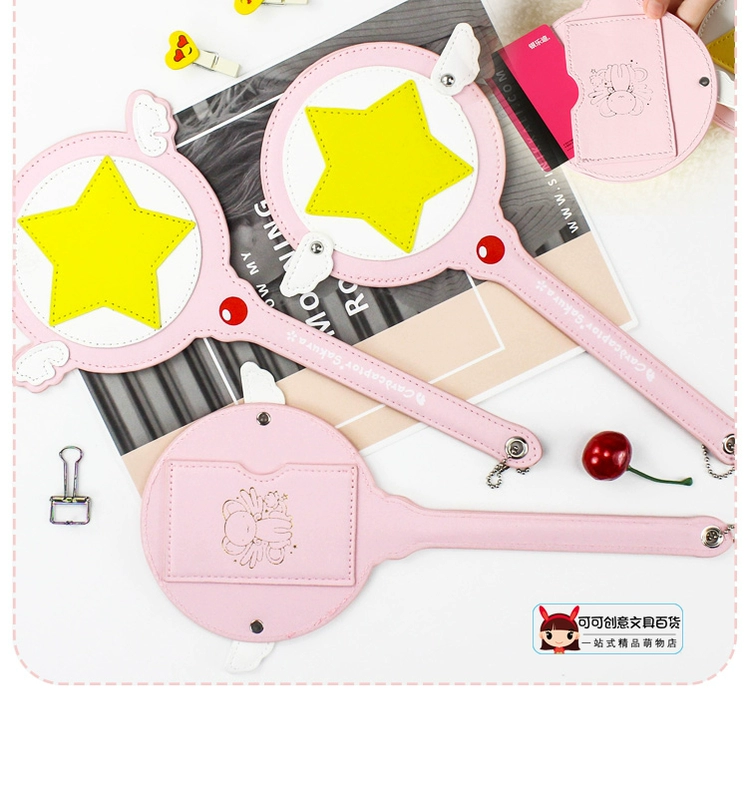 Bộ thẻ Sakura đa dạng Màu hồng dễ thương Cô gái trái tim Magic Wand Fairy Stick Thẻ Gói Thẻ xe buýt Tàu điện ngầm Bộ thẻ truy cập