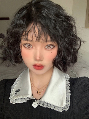 taobao agent Wigs female short curly hair wool rolls full set of temperament, age reduction net red retro round face Lolita simulation fake hair cover