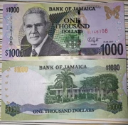 [America] Jamaica 2017 Phiên bản 1000 Yuan Tiền giấy UNC Tiền nước ngoài mới