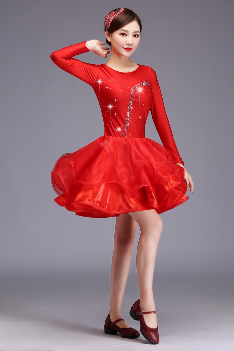 2019 new sailor dance square dance performance costume dress slim high waist