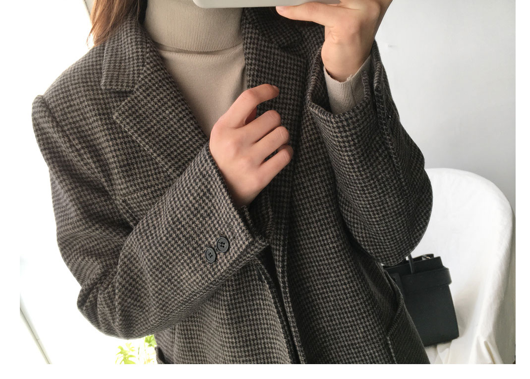 Áo len nhỏ phù hợp với đoạn văn ngắn nữ 2018 thu đông mới mỏng giảm béo dày houndstooth phù hợp với áo khoác nữ mẫu áo vest nữ đẹp nhất 2021