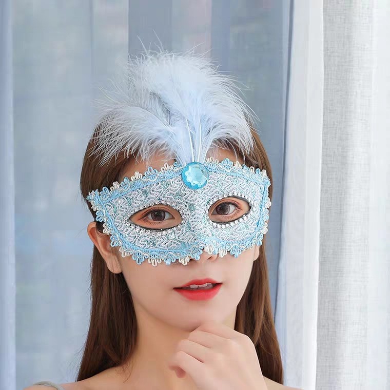 Halloween veil mask half face female adult children's masquerade Venice princess masquerade party props