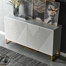 Italian light luxury Rock board porch cabinet living room household storage locker modern simple wine cabinet tea cabinet against the wall