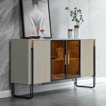 Light luxury minimalist rock board sideboard cupboard cupboard living room storage tea cabinet side cabinet modern simple wine cabinet porch cabinet