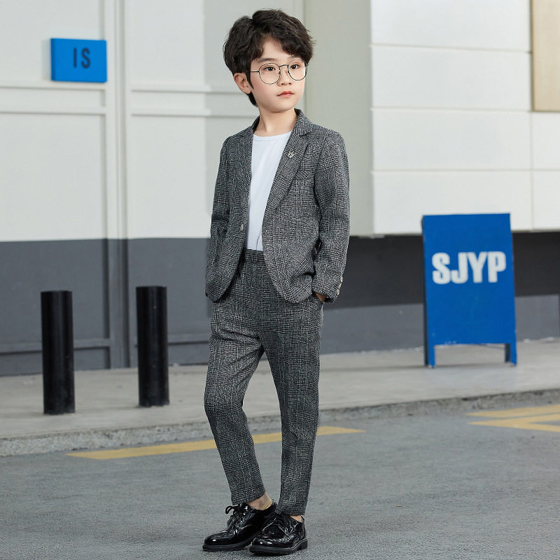 Boys' suit casual 2022 autumn small and medium-sized children's suit jacket baby handsome two-piece suit flower girl dress