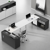 First staff desk office simple modern manager table horizontal separate working position separate supervisor table and chair