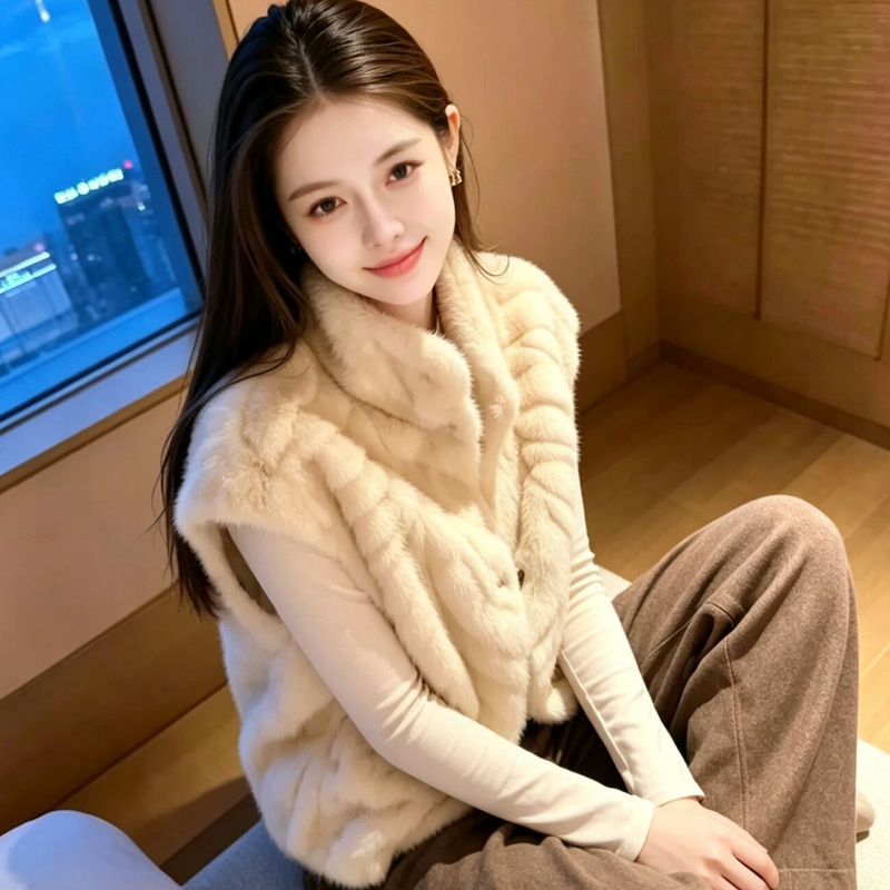 Eco-Friendly Mink Fur Integrated Fur Vest for Women 2026 Autumn and Winter New Style Elegant Lazy Waistcoat Jacket Eco-Friendly Mink Fur Integrated Fur Vest for Women 2026 Autumn and Winter New Style Elegant Lazy Waistcoat Jacket