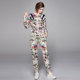 European and American fashion all-match positioning printing jacket + casual all-match fashion sports pants cover