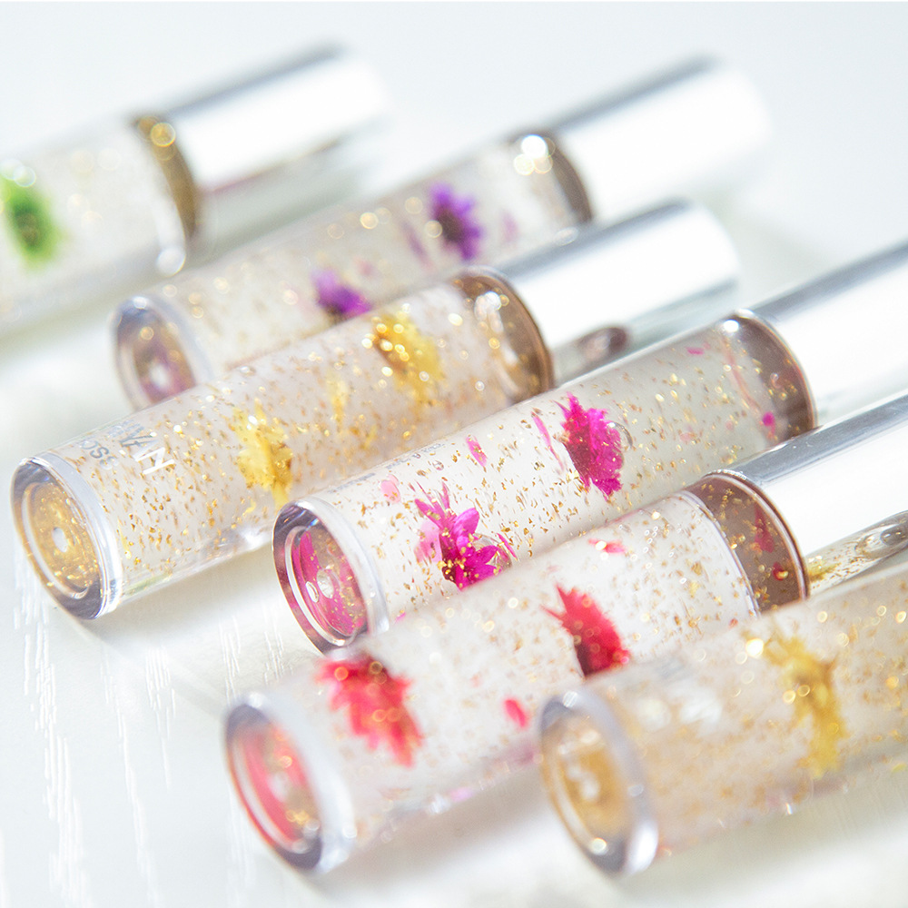 Girly Shakes Voices Doodle Môi Hoa Vàng Lá Màu Lip Gloss Lip Oil Crystal Trong suốt Ấm áp Lip Gloss Dễ dàng tô màu 	son bóng fenty beauty	