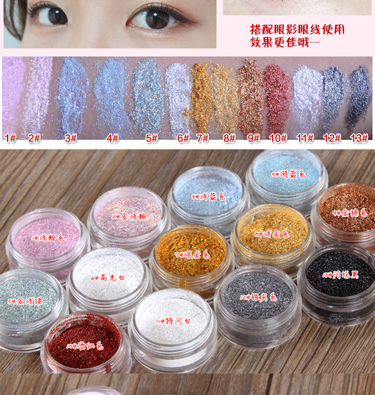 Alpha Bright Powder White High Gloss Monochrom Eye Shadow Powder Long lanh làm sáng ngọc trai Pearl Gold Gold phấn mắt hàn quốc