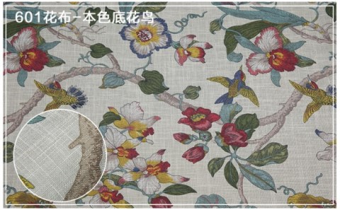 Hoa cổ điển Trung Quốc mới và chim polyester vải lanh vải thô bốn mùa vải bọc ghế sofa xe bọc gối vải - Vải vải tự làm vải chất cotton