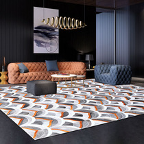 Hand stitching cowhide carpet Nordic light luxury geometric living room sofa coffee table mat Home modern bedroom bedside blanket