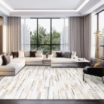 Brazil imported handmade cowhide stitching carpet Living room modern simple light luxury coffee table mat Bedroom bedside blanket square