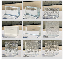 Transparent square solid brick ultra-white glass brick double-sided ice crystal internet celebrity crystal brick partition wall entrance background wall