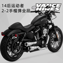 VH Harley Motorcycle Sportsman 2-2 Chrome Plated 16854 Black 46854 Grenade Full Exhaust Pipe