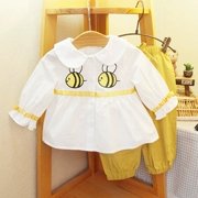 Ý tưởng quần áo trẻ em bé gái Bộ đồ Hàn Quốc cho bé sơ sinh hai mảnh mùa thu mới bé gái áo dài tay áo thun quần dài - Phù hợp với trẻ em