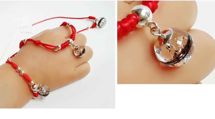 Sterling bạc dệt dây đỏ nam và nữ bé tóc bé lưu niệm tự làm bé tự làm mặt dây chuyền vòng tay vòng chân thiết lập mặt dây chuyền - Vòng chân lắc chân nữ bạch kim