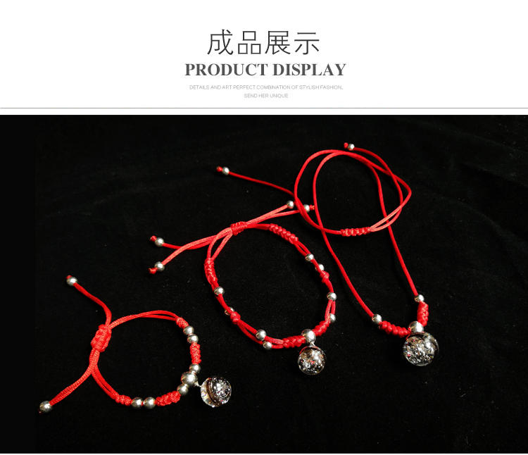Sterling bạc dệt dây đỏ nam và nữ bé tóc bé lưu niệm tự làm bé tự làm mặt dây chuyền vòng tay vòng chân thiết lập mặt dây chuyền - Vòng chân lắc chân nữ bạch kim