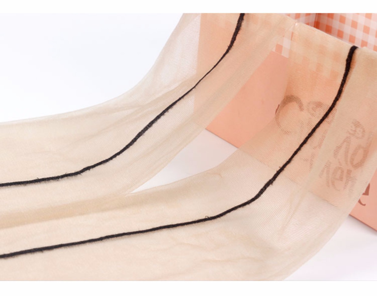 Retro phía sau quần lót dọc siêu mỏng vô hình trong suốt T 裆 ​​vớ jacquard liền mạch gợi cảm vớ skinny quần tất đen