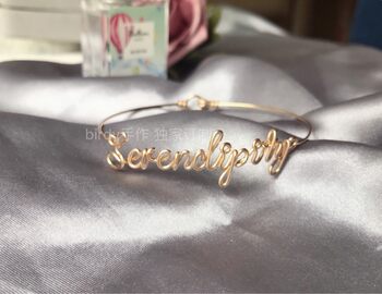 Birdy handmade 14k gold-covered letter bracelet, customized name gifts, non-fading