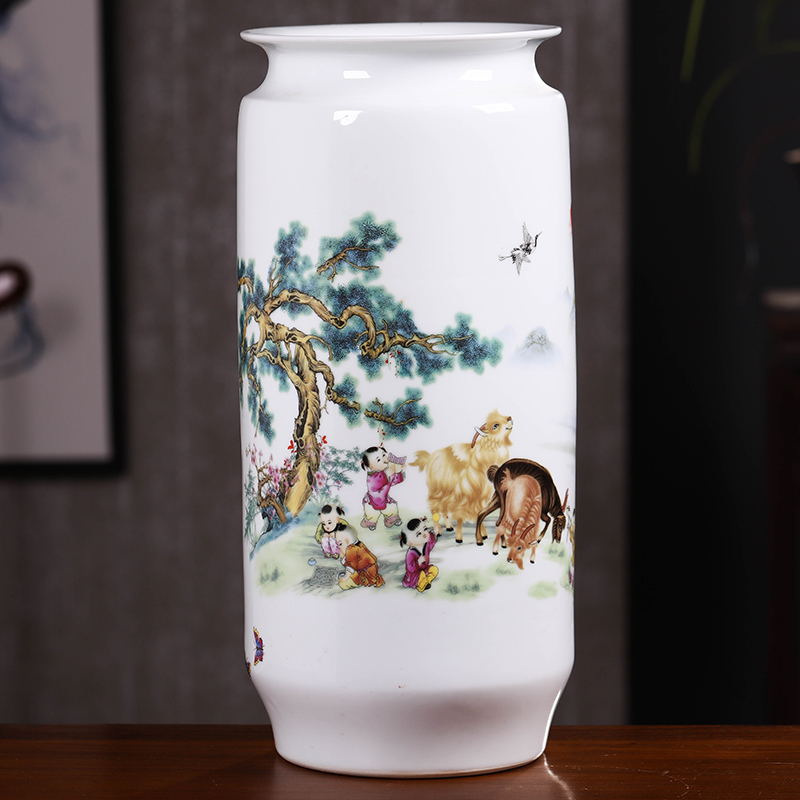 Jingdezhen ceramics office landscape painting scroll of large vase study adornment furnishing articles