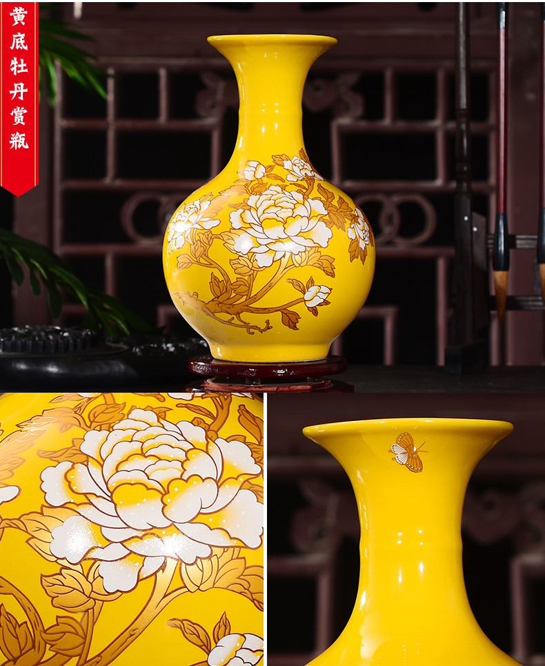 Jingdezhen ceramic floret bottle sitting room study furnishing articles of TV ark, wine flower arranging rich ancient frame handicraft ornament