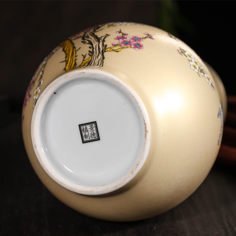 Jingdezhen ceramic vase of large sitting room place decoration muscle restoring ancient ways to grind rice floral ikea dried flower vase planting