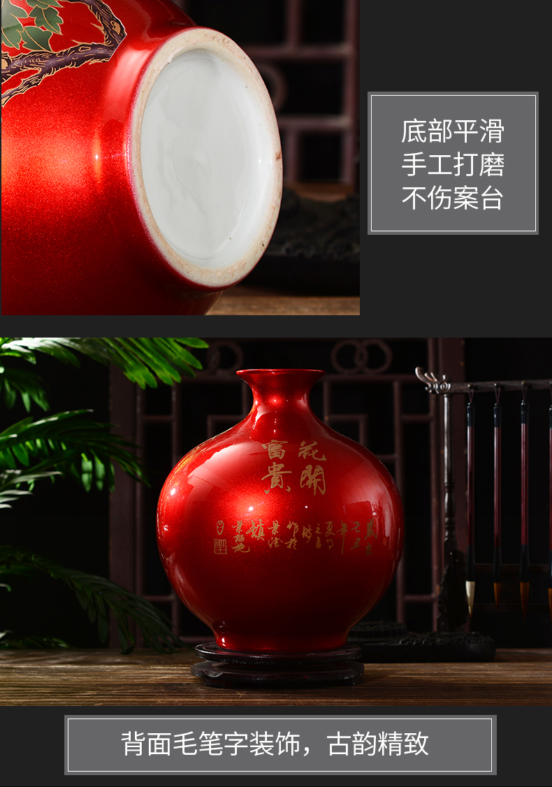 Jingdezhen ceramics glaze crystal flower vase living room TV ark, furnishing articles of the new Chinese style household wine accessories