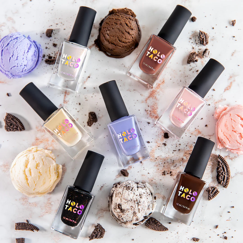 American Holo Taco Nail Polish Set Cookie & Crèmes Holographic Rainbow Glitter Sequins