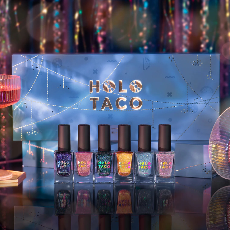 American Holo Taco Nail Polish Set after Party Holographic Rainbow Glitter Sequins
