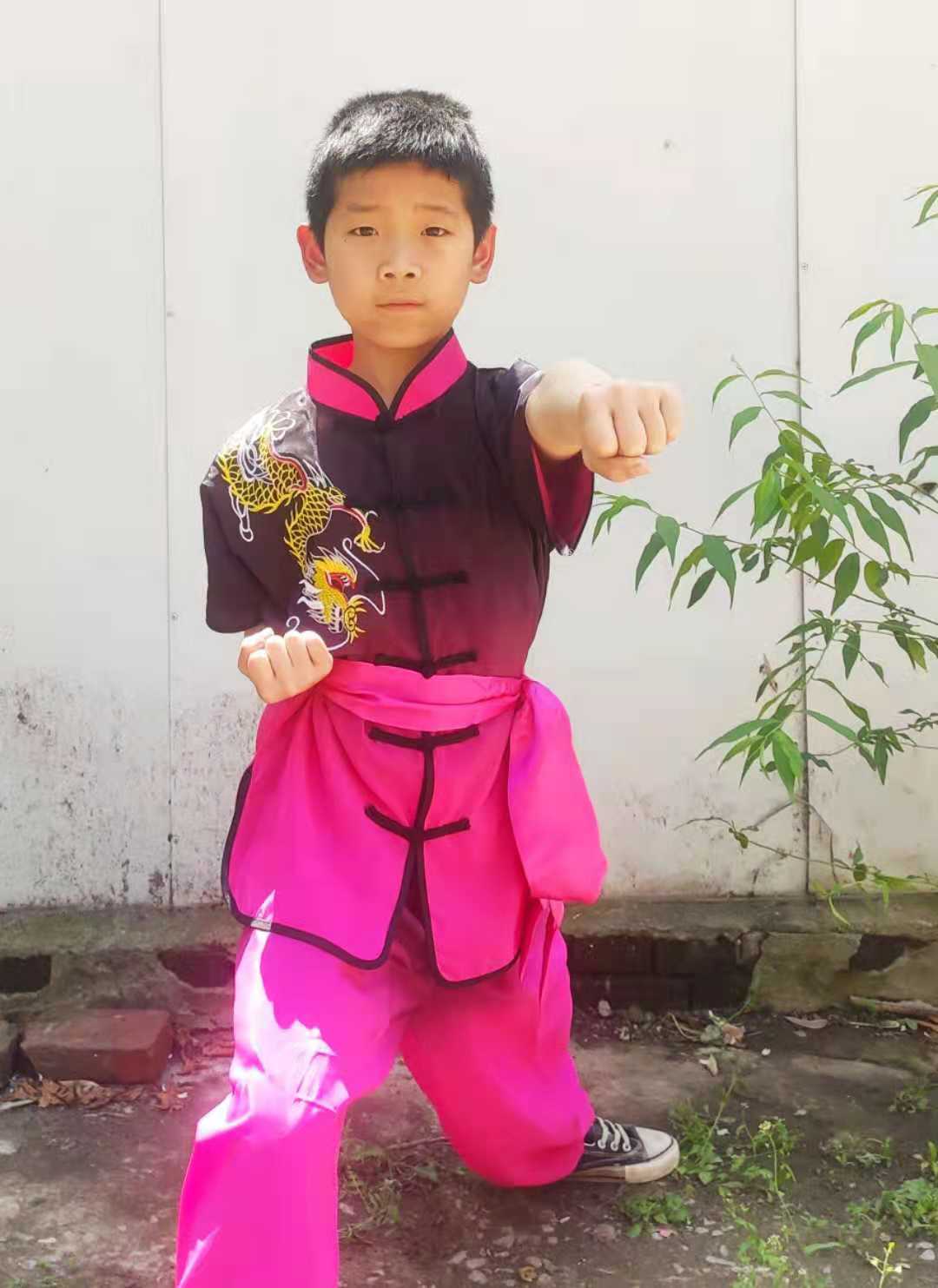 Chinese style martial arts clothing children's martial arts performance clothing children's embroidery dragon competition training youth performance clothing