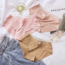 Buy 3 get 1 cotton underwear womens low waist lift hip Ice Silk sexy summer thin breathable seamless solid color triangle trousers