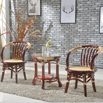 Color separation real Vine tea table three-piece balcony chair table combination 360 rattan chair rattan furniture rattan chair leisure chair