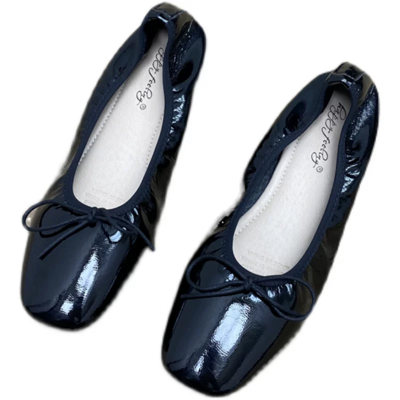 2024 весна Новые красные балетные туфли Bowle Shoes Бабушкиные туфли супер мягкие одинарные туфли женские ретро тихоокеанские красные туфли
