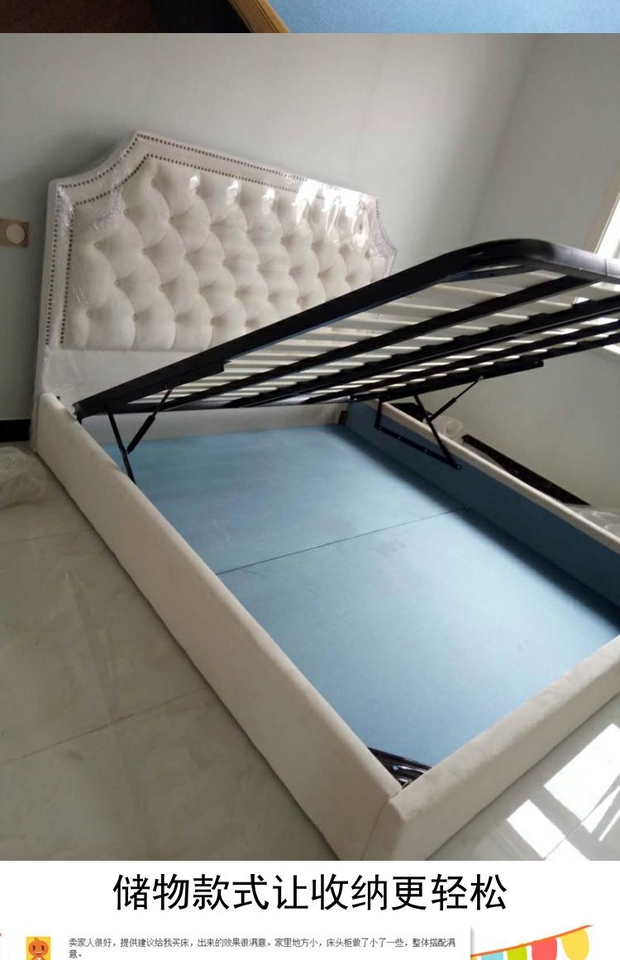 Đất nước Mỹ vải đôi giường đinh tán ánh sáng sang trọng giường mềm gói giường đơn giản 1,51,8 mét khách sạn nhà mẫu giường cưới - Giường mẫu giường ngủ đẹp có ngăn kéo