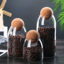 Round ball Cork glass sealed can Tea storage pot coffee beans household kitchen bottle