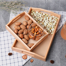 Tray wooden household rectangular tea tray tea set water Cup Cup Tea Cup Food living room storage creative beech wood plate